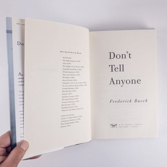 2/$30 - Don't Tell Anyone by Frederick Busch - Picture 4 of 15
